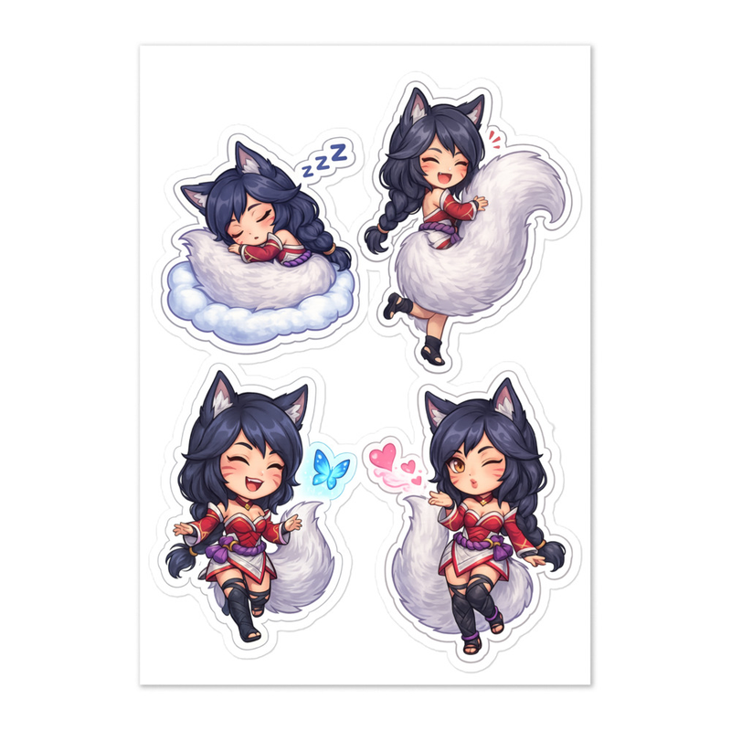 Ahri Chibi Sticker Sheet